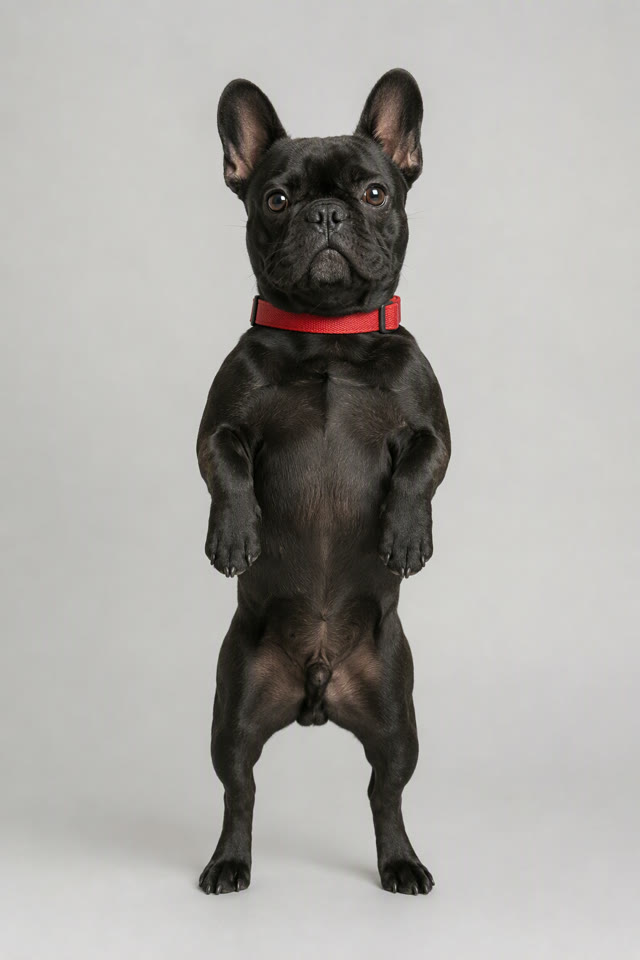 Black French bulldog input image